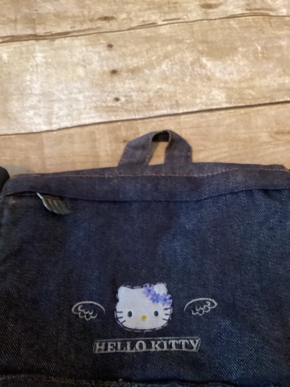 Hello Kitty Denim Backpack – Casual Bag with Pockets - Picture 5 of 7